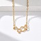 304 Stainless Steel Chemical Symbol Pendant Necklaces, Real 18K Gold Plated, 17.01 inch(43.2cm)