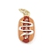 Brass Enamel Pendants, Golden, Hot Dog, 14.5x7x5mm, Jump Ring: 5x0.8mm, Inner Diameter: 3.2mm