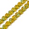 Handmade Lampwork Beads Strands, Rose, Yellow, 10.5x12x7~7.5mm, Hole: 0.9mm, about 50pcs/strand, 20.63''(52.4cm)