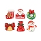 Christmas Theme Opaque Resin Cabochons, Mixed Shapes, Mixed Color, 19~29.5x22~25x6.5~7.5mm