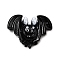 Halloween Theme Opaque Resin Cabochons, Black, Bat, 16.5x22x7mm