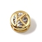 Brass Micro Pave Cubic Zirconia European Beads, Flat Round with Letter, Real 18K Gold Plated, Letter K, 10x6.5mm, Hole: 5x3mm