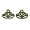 Tibetan Style Alloy Charms, Yoga Lutos Cadmium Free & Nickel Free & Lead Free, Antique Bronze, 15x17x1mm, Hole: 3mm, about 1305pcs/1000g