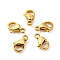Polished 316 Surgical Stainless Steel Lobster Claw Clasps, Parrot Trigger Clasps, Real 24K Gold Plated, 12x7x3.5mm, Hole: 1mm
