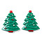 Christmas Decorations Theme Opaque Resin Decoden Cabochons, Christmas Tree, 42x33x6mm