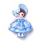 Cartoon Girls Opaque Resin Decoden Cabochons, Doll, Light Sky Blue, 55x39x12mm