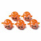 Handmade Lampwork Beads, Monkey, Orange, 14.5~15.5x18.5~19.5x10.5mm, Hole: 1.5mm