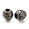 304 Stainless Steel European Beads, Large Hole Beads, Rondelle, Antique Silver, 10x9.5mm, Hole: 4mm