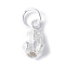 925 Sterling Silver 3D Chinese Zodiac Charms, with Jump Rings, Silver Color Plated, Monkey, 8~14x5~11x3~6.5mm, Hole: 3.5mm