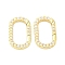 Brass Micro Pave Cubic Zirconia Spring Gate Rings, Oval, Real 16K Gold Plated, 17x10.5x2.5mm