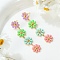 304 Stainless Steel Enamel Dangle Stud Earrings, Flower, Golden, Colorful, 62x12mm
