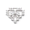 Brass Micro Pave Clear Cubic Zirconia Pendants, Bowknot with Heart, Platinum, 14.5x17.5x4mm, Hole: 3x2mm