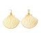 Alloy Pendants, Shell, Golden, 56.4x55x7mm, Hole: 11.8x5mm