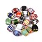 Handmade Millefiori Glass Barrel Beads, Chevron Beads, Mixed Color, 26~31x17~24mm, Hole: 2~11mm