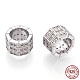 925 micro pavé di perle di zirconi cubici in argento sterling placcato in rodio STER-T004-95P-1