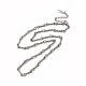 女性用ステンレススチールツイストリンクバーチェーンネックレス304個  ステンレス鋼色  18.43インチ（46.8cm） NJEW-E081-05P-1