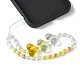 Heart Acrylic & Glass Beaded Mobile Straps HJEW-TA00057-5