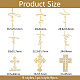 OLYCRAFT 9pcs 1.6x1.6 Inch Cross Stickers Crucifixion Stickers Self Adhesive Gold Metal Stickers Text Metal Stickers Energy Stickers for Scrapbooks DIY Crafts Phone Decoration DIY-WH0450-071-2