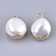 Colgantes de perlas de concha electrochapada SSHEL-S263-14-2
