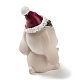 クリスマス動物樹脂彫刻飾り  ホームデスクトップの装飾用  兎  36x30x56mm RESI-K025-01F-2