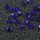 模造クリスタルガラスビーズ  トランスペアレント  多面カット  双円錐形  藤紫色  4x3.5mm  穴：1mm 約720個/袋 G22QS072-4