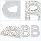 CRASPIRE Bride Rhinestone Patches Set of 4 English Letter Patches Alphabet Applique Patches Sew on Fabric Applique Letters for Clothing Hats Shoes DIY Craft Supplies DIY-CP0008-16-4