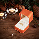 Una scatola per anelli in pelle fatta a mano per la cerimonia di nozze CON-WH0088-36-4