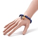 Bracelet extensible en lapis-lazuli naturel (teint) BJEW-JB08747-02-3