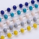 Chaînes en perles de verre cristal opaque couleur unie à la main AJEW-JB00388-1