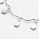304 Stainless Steel Flower Charm Bracelets BJEW-G628-04P-2