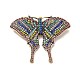 Pin de solapa de mariposa de rhinestone de colores JEWB-P014-04AG-1