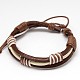 Trendy Unisex Casual Style Waxed Cord and Leather Bracelets X-BJEW-L298-M-2