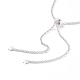 ステンレス鋼ローロチェーンネックレス304個  女性のための調節可能なスライダーネックレス  銀  25.98インチ（66cm） NJEW-JN03811-5