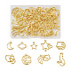 Cheriswelry 36pcs 9 estilos de aleación abierta trasera bisel colgantes FIND-CW0001-22-1