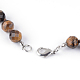 Natural Tiger Eye Beaded Necklaces NJEW-Q307-10mm-08-3