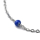 304 Stainless Steel Cable Chain Bracelet with Enamel Rondelle Beaded BJEW-G683-02P-01-2
