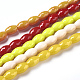 Opaque Solid Color Glass Beads Strands GLAA-E409-01A-1