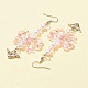 Boucles d'oreilles pendantes en acrylique nœud papillon et cœur EJEW-FZ00003-3