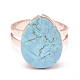 Natural Turquoise Cuff Rings RJEW-P066-04-3
