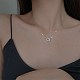Круг 925 стерлингового серебра кубический цирконий кулон ожерелья для женщин NJEW-BB72187-B-3