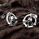 Peace Sign with Skull 316L Stainless Steel Stud Earrings EJEW-BB01996-4