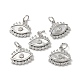 Natural White Shell Eye Charms BSHE-Z003-16A-P-2