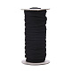 平らな弾性ゴムバンド  ウェビング衣類縫製アクセサリー  ブラック  6x0.5mm  約50m /ロール EC-WH0013-03B-1