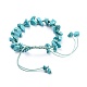 Adjustable Synthetic Turquoise(Dyed) Chip Beads Braided Bead Bracelets BJEW-JB04392-07-3