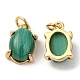 Natural Malachite Dyed Oval Charms G-A034-06G-2