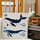 FINGERINSPIRE Whale Stencil 29.7x21cm Blue Whale Wall Stencils for Painting Reusable Killer Whale Painting Stencil Sea Ocean Creatures Stencils for Home Decoration DIY-WH0202-208-7