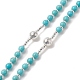 Natural Lava Rock & Synthetic Turquoise Rosary Bead Necklace NJEW-JN04237-01-6