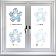 GORGECRAFT 9Pcs Rainbow Window Clings Flower Pattern Window Decals Static Non Adhesive Collision Proof Glass Stickers Vinyl Film Home Decorations for Sliding Doors Windows Prevent Dogs Birds Strikes DIY-WH0304-221K-4