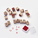 Lettere minuscole set di timbri di gomma in legno AJEW-F025-01-3