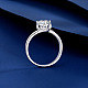 Плоские круглые кольца из стерлингового серебра с родиевым покрытием и микропаве из кубических цирконий для женщин WG84544-01-3